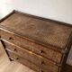 Commode vintage en bois et cannage
