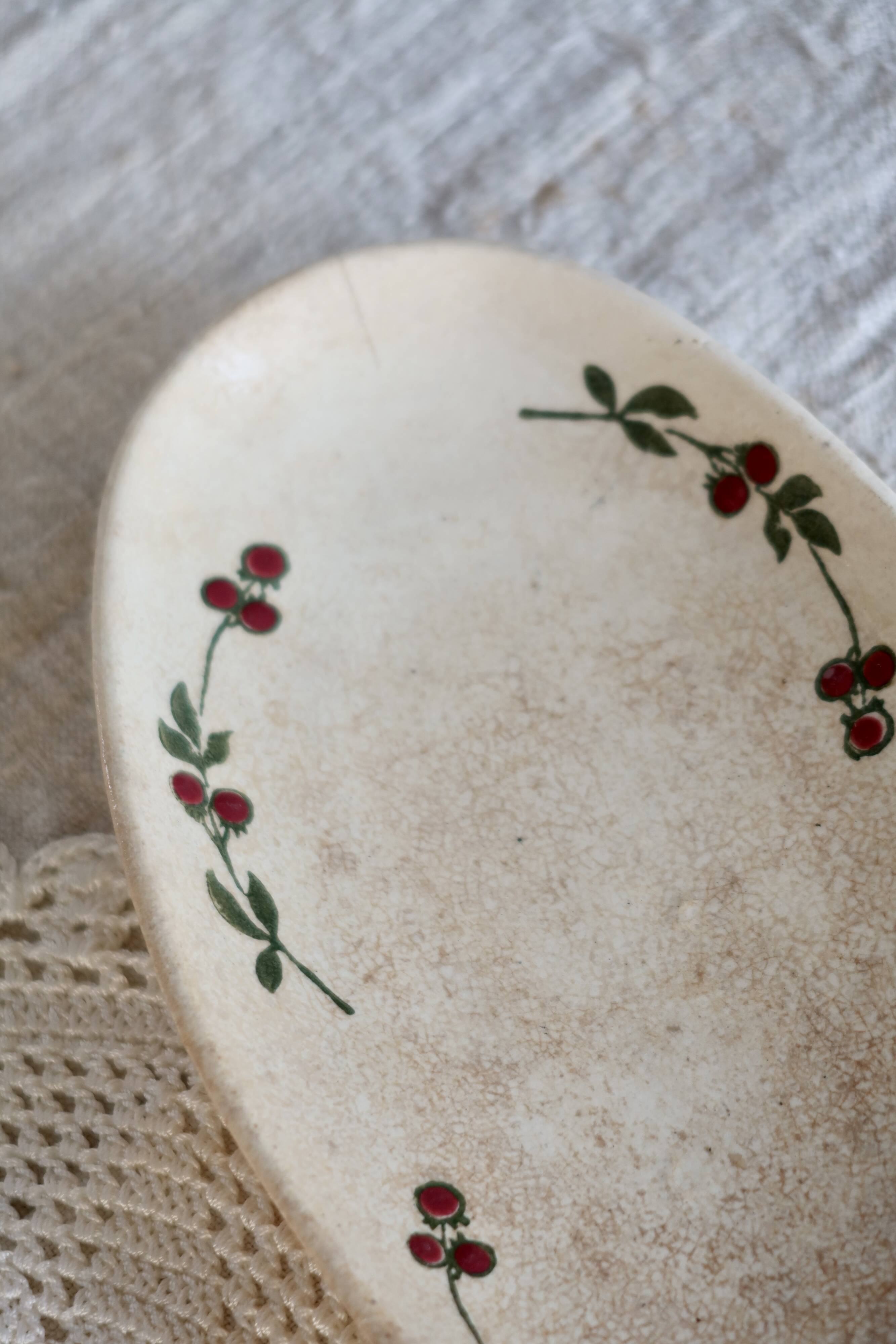 Antique oval ironstone dish – Somain – Sorbier model