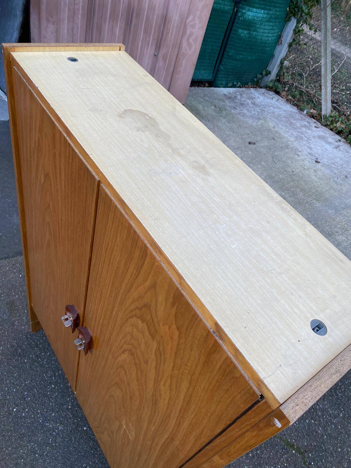 Scandinavian wardrobe with 2 sections in oak from the 1970s.