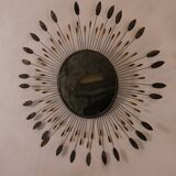 Vintage metal sun mirror, 1970s-1980s