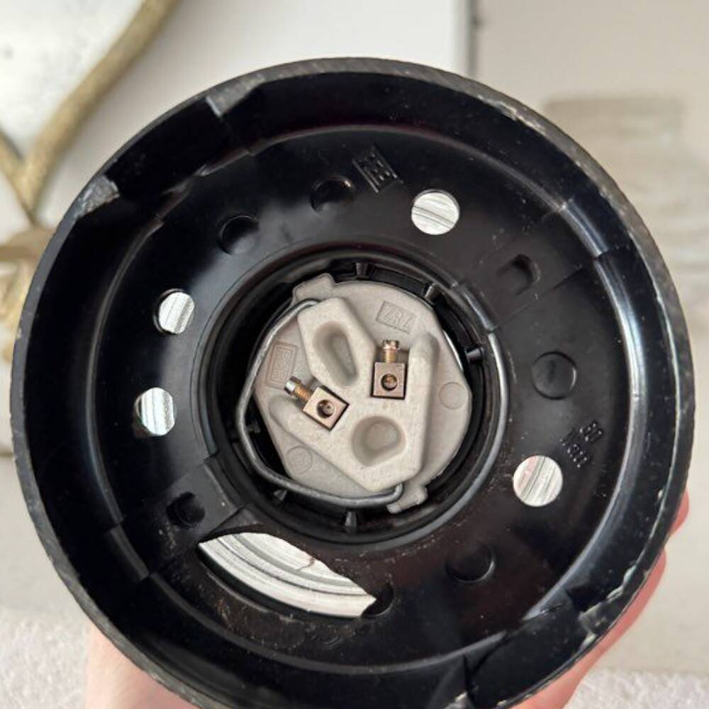 Vintage wall light / ceiling light in Bakelite and glass - 1960s