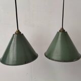 Enamelled sheet metal cone pendants