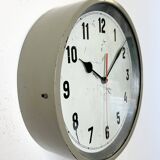 Grey Industrial Factory Wall Clock, 1950s