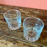 Marguerite vintage whisky glasses duo
