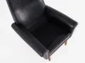 Black leather armchair, Danish design, 1970s, production: Denmark