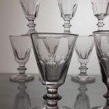 9 19th century Caton / Baccarat style wine glasses