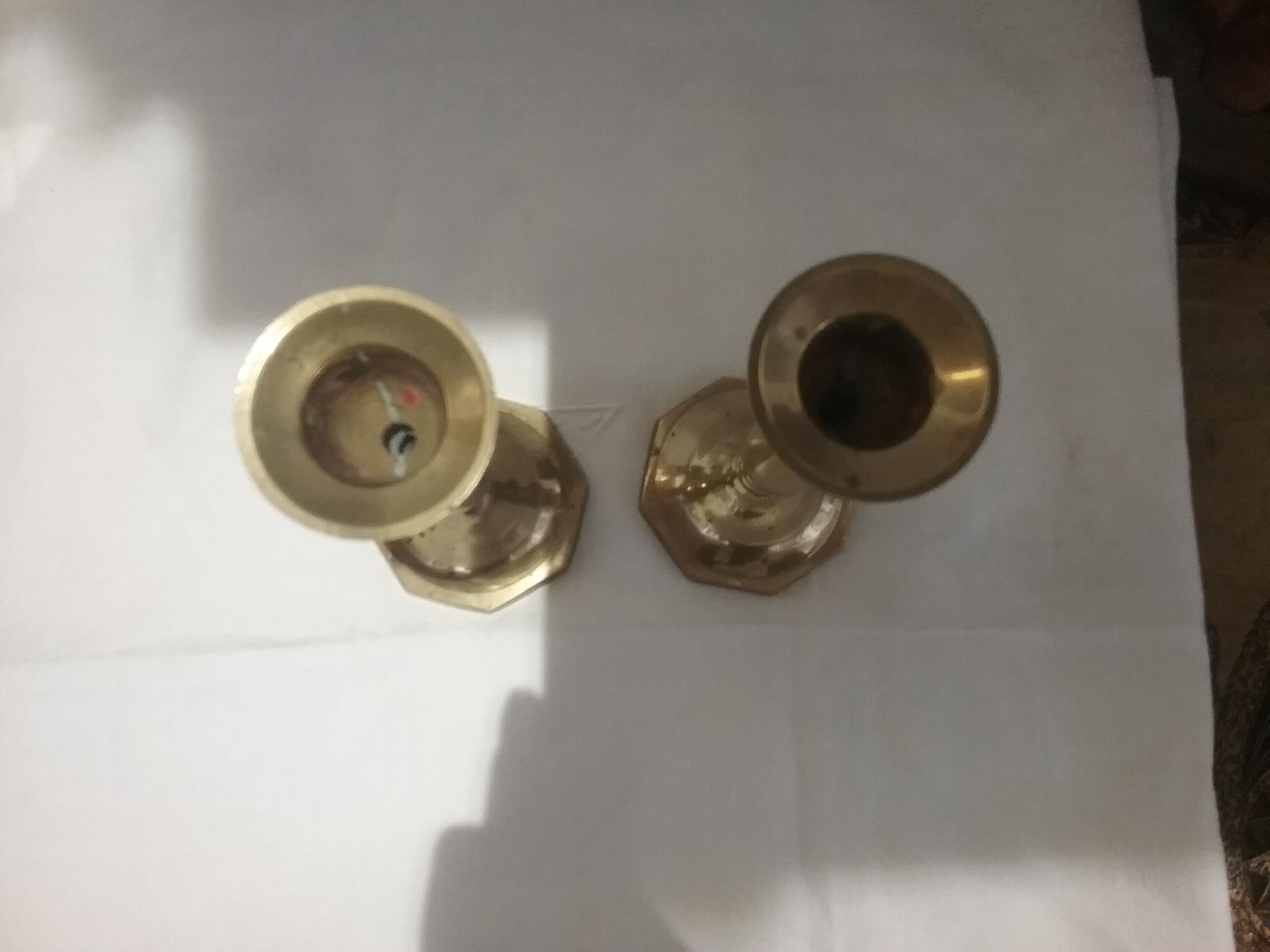 2 brass candle holders