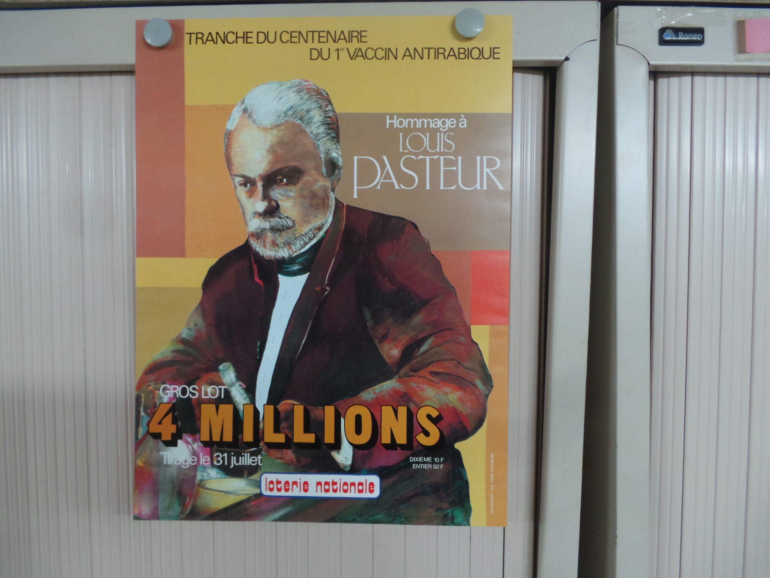 Original poster national lottery centenary tribute to Louis Pasteur
