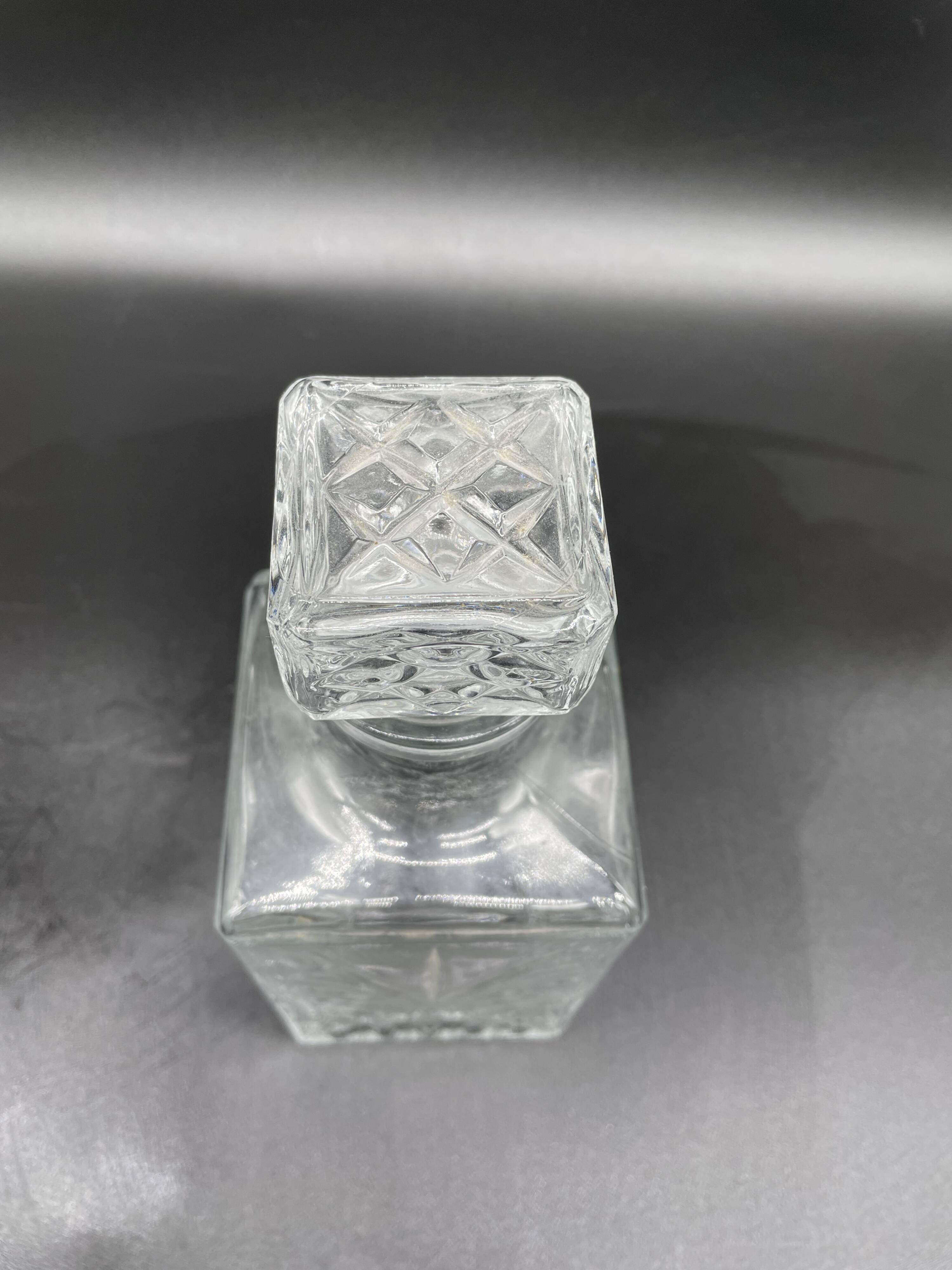 Vintage, whisky decanter, bottle, pitcher, cork, diamond décor, vegetable, 1960s, 1970s, Italy