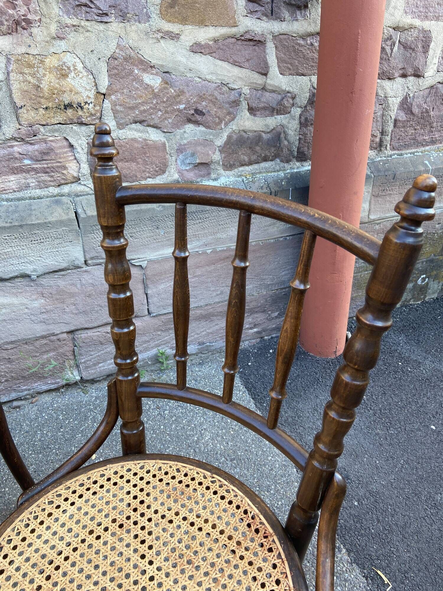 Set of 6 mismatched Viennese bistro restaurant chairs from the 1920s