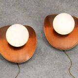 Vintage German Wall Lamps in Copper Plating from Ist Ellux, 1980s, set of 2