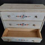 Commode de poupée ancienne bois peint années 30-40
