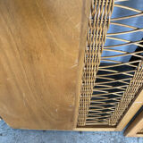 Scandinavian children's bed year 60 with rattan