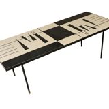 Mid century black and white graphic formica coffee table