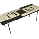 Table basse en formica graphique noir et blanc du milieu du siècle