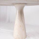 Pedestal dining table in travertine, Stone International, Italy, 1970s