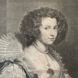 A. Van Dock, portrait of Maria Louissa De Tassis, engraving by C. Vermeulen, seventeenth century