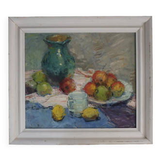 Nature morte vintage, peinture à l'huile | Leonid Moshenkov | Années 1980