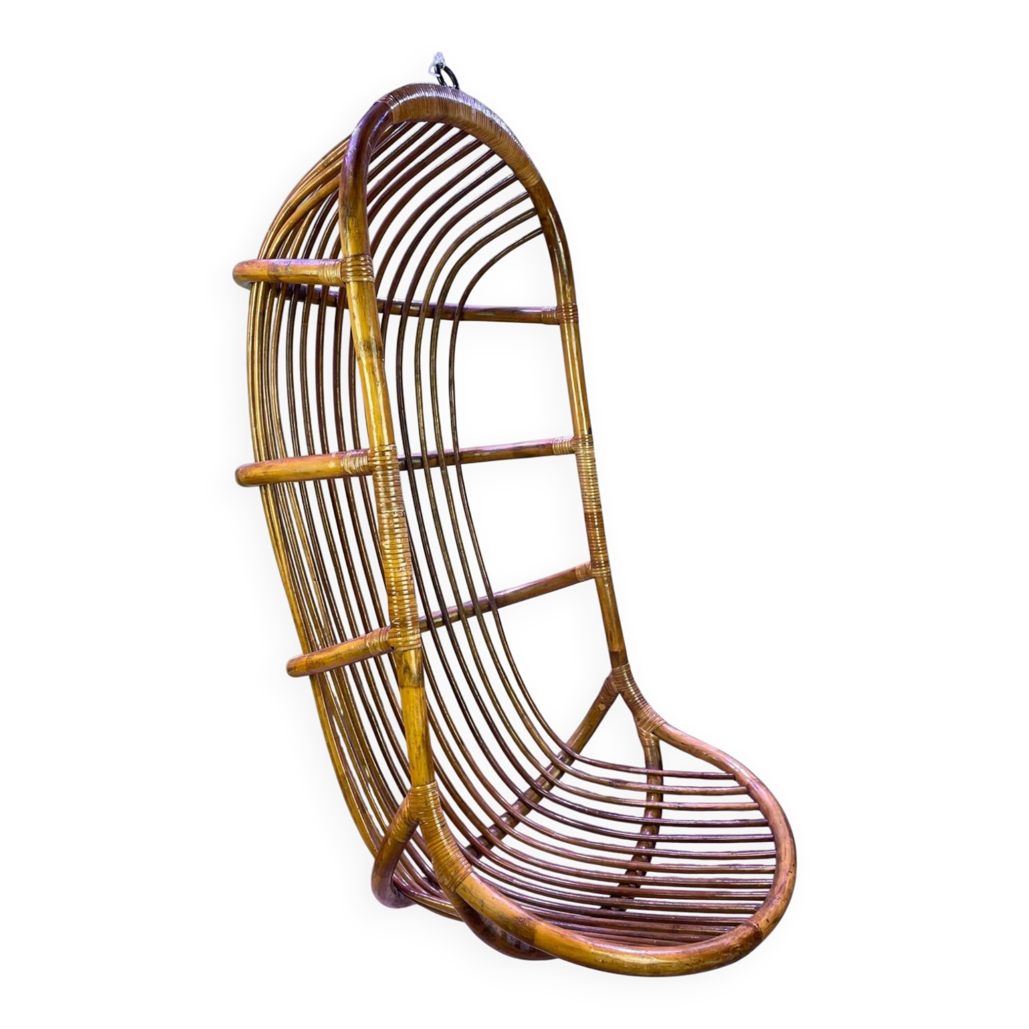 Fauteuil suspendu en rotin vintage