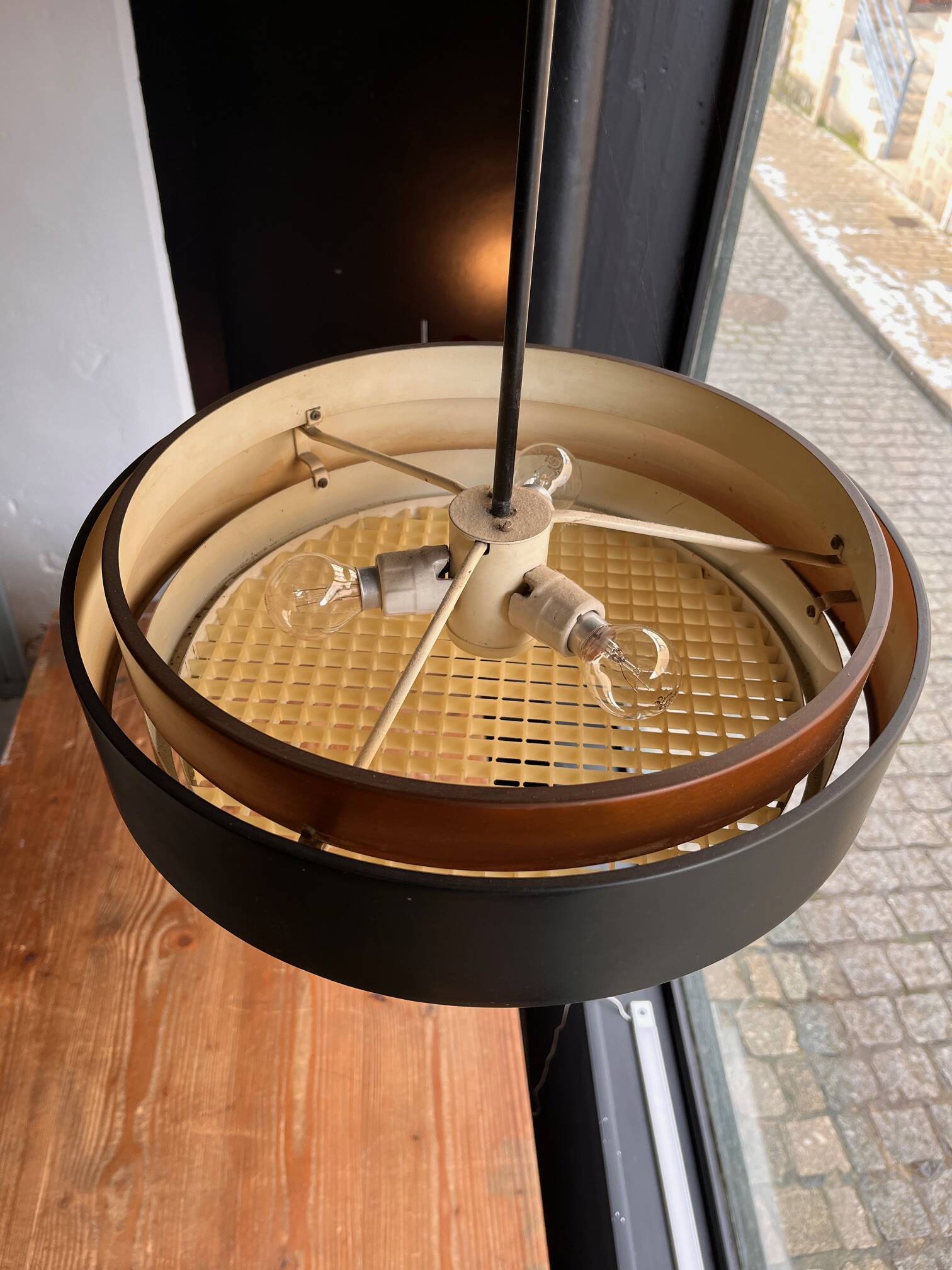 Metal pendant light from the 1950s