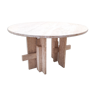 Mid-century modern travertine dining table
