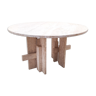 Table à manger moderne en travertin du milieu du siècle