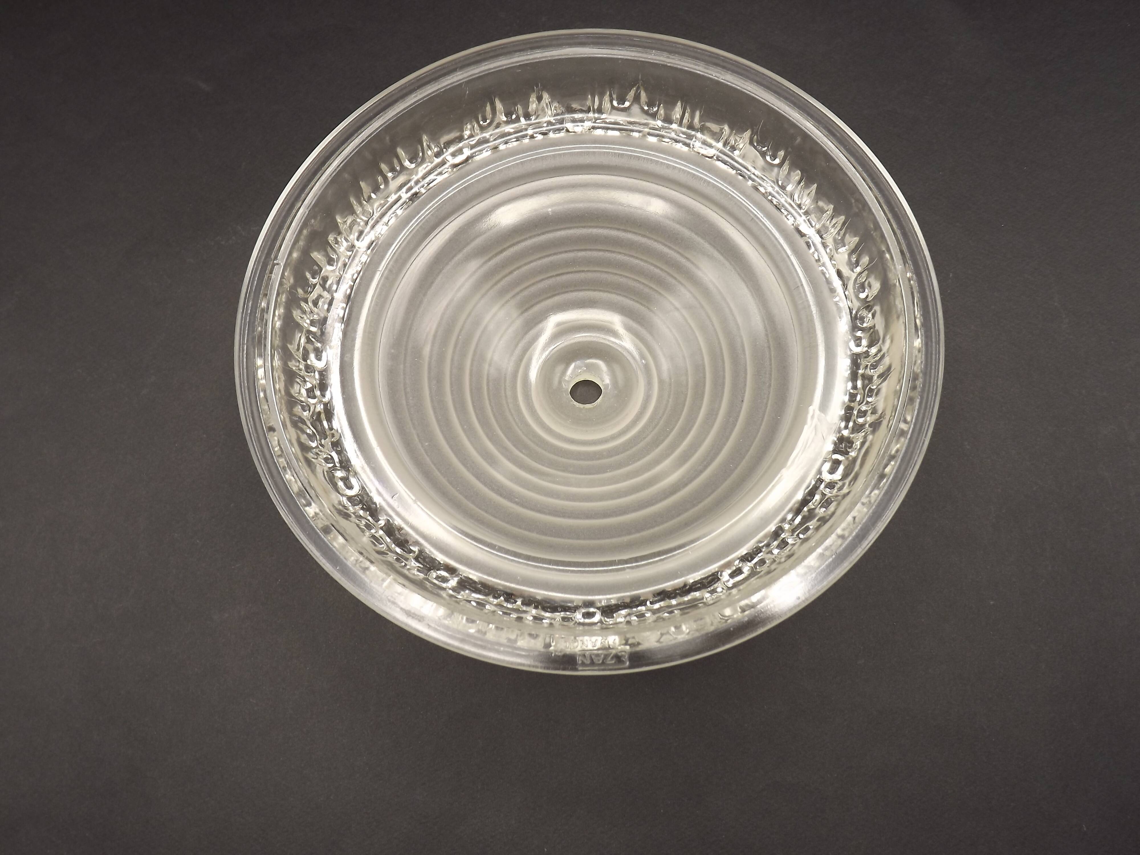 Signed EZAN France Frosted & Clear Glass Icicle Shades - Art Deco Lighting