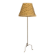 Brass tripod floor lamp with golden pompom lampshade 1960
