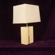 Tommaso Barbi Italian Rationalist Parchment and Metal Geometric Table Lamp