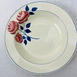 Vintage hollow round dish décor flowers HBCM pink red