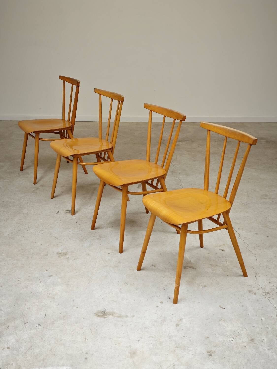 Set of 4 wooden dining chairs by Tatra Nabytok 1960