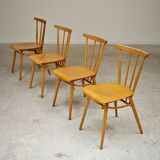 Set of 4 wooden dining chairs by Tatra Nabytok 1960