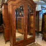 Wardrobe with pediment late nineteenth with Louis XVI style mirrors