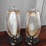 Paire de lampes en verre, 1970