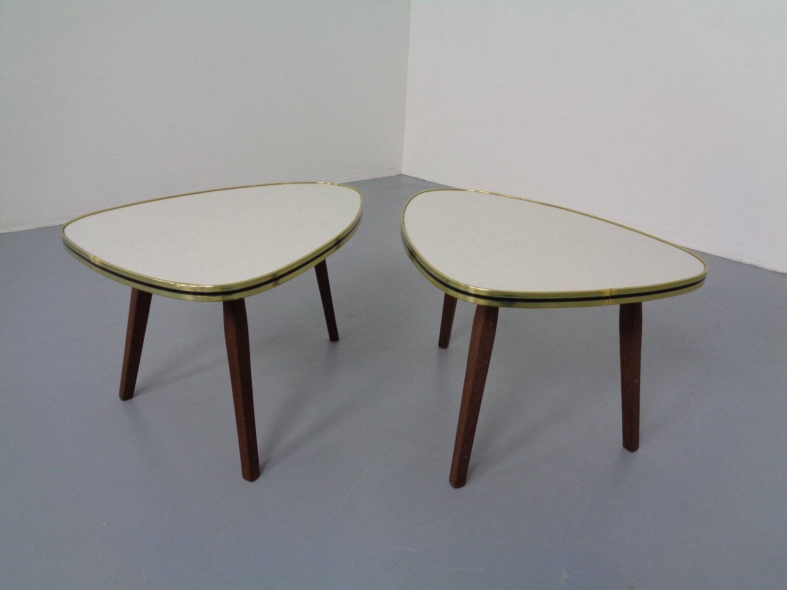 Mid-Century German Tripod Flower Side Tables, 1960s, Set of 2