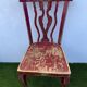 Set of 4 bistro chairs in carved and colored wood, 1930