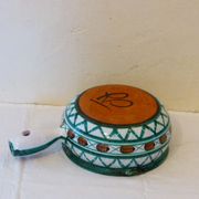Salad bowl in the form of fondue pot, Robert Picault Vallauris, in enamelled ceramics, vintage 1950/60,