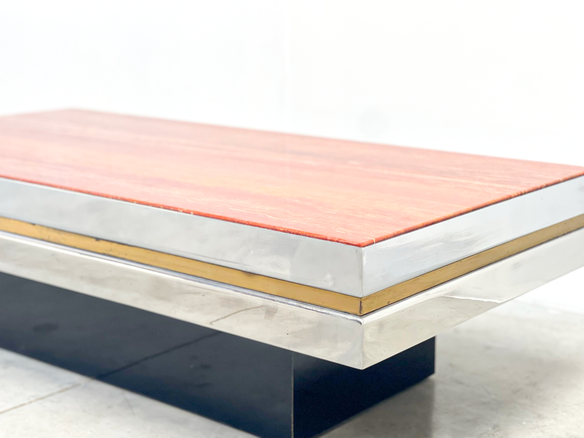 Red marble coffee table
