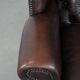 Brown cowhide leather Chesterfield wingback armchair in English style