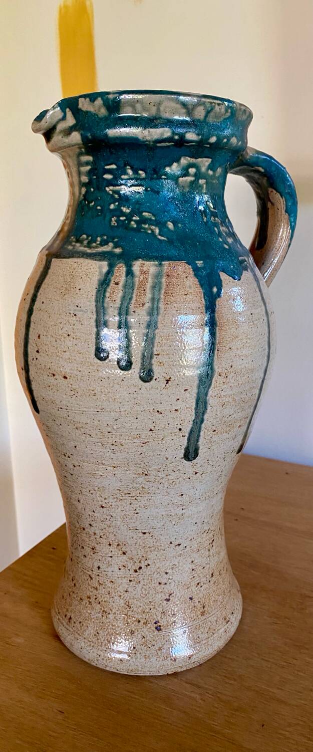 Vintage handmade ceramic jug vase pot