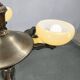 Art Deco Chandelier in Czech Brass with Cream Glass, 1920s