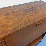 Vintage Scandinavian style secretary bookshelf storage furniture.