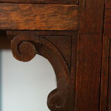 Neo-Renaissance oak cash desk and step