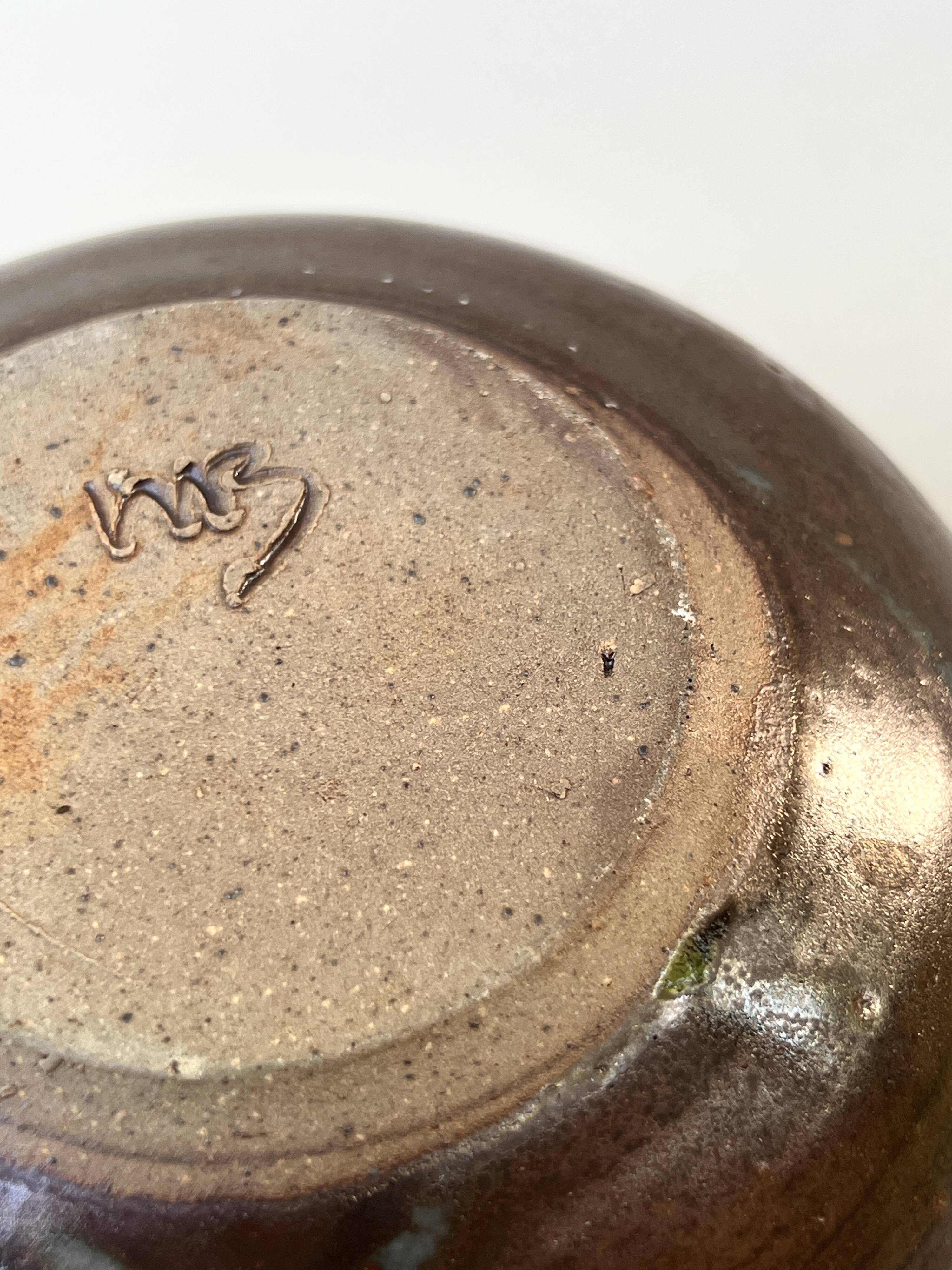 Ramekin / workshop pocket in glazed stoneware and signed