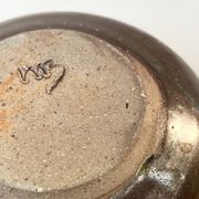 Ramequin / vide poche d'atelier en gres émaillé et signé