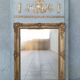 Trumeau miroir Empire en bois et stuc