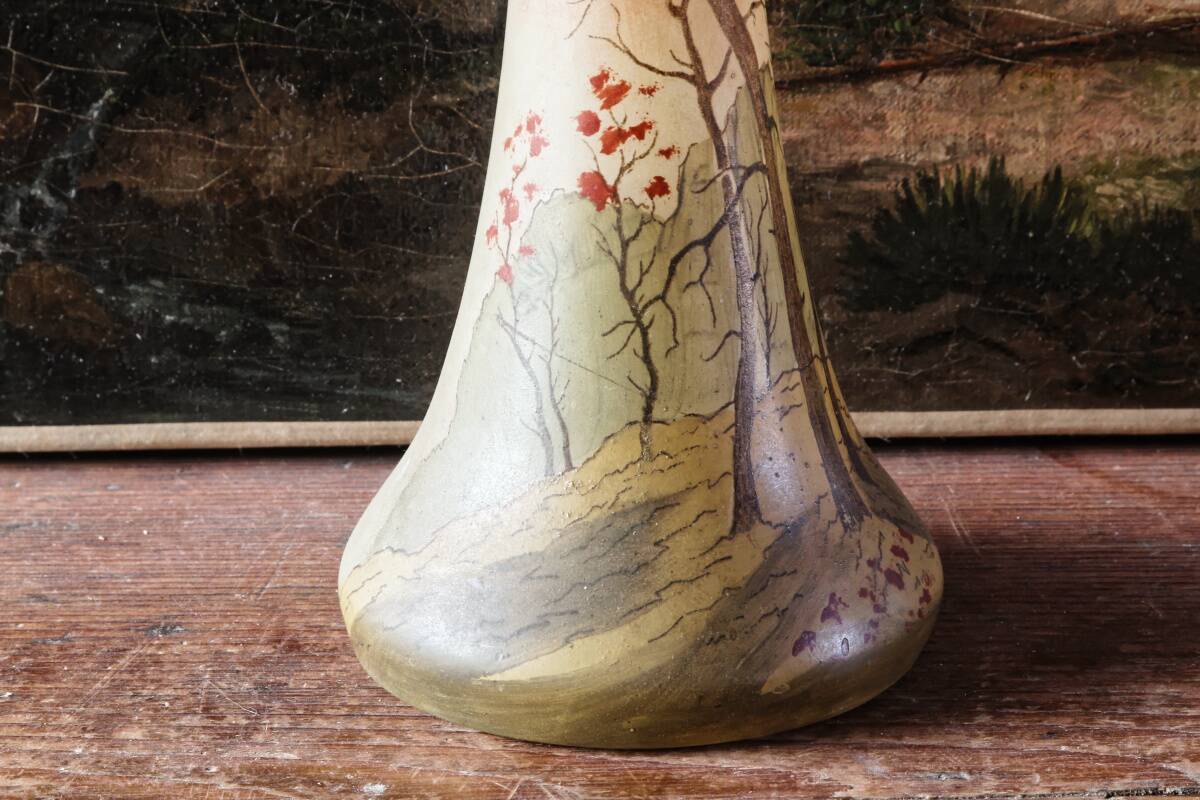 Legras enamelled glass soliflore vase