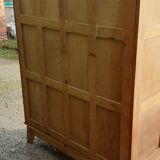 Parisian wardrobe 2 doors in beech feet compass year 50 raw wood
