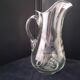 Blown glass water jug, engraved floral decoration 2.2 l