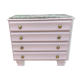 Pink wood and marble chest of drawers, 1950s